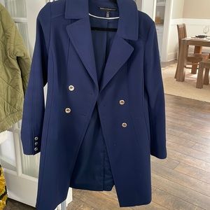 WHBM Pea Coat - Navy w/ Gold Hardware